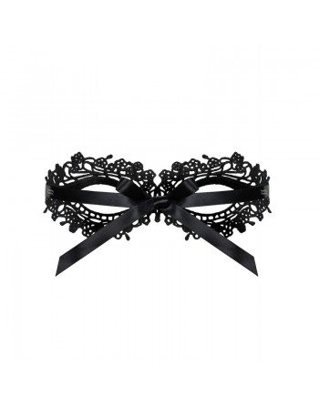  obsessive : masque noir à motif et noeud