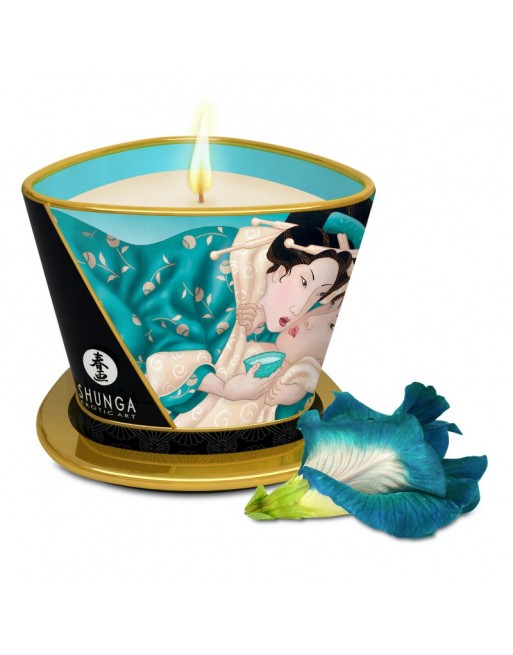  shunga  bougie de massage lueur & caresses  sensual  fleurs des iles 