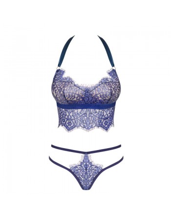  ensemble flowlace 2 pcs bleu de la marque de lingerie sexy obsessive