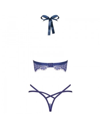  ensemble flowlace 2 pcs bleu de la marque de lingerie sexy obsessive