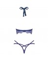  ensemble flowlace 2 pcs bleu de la marque de lingerie sexy obsessive