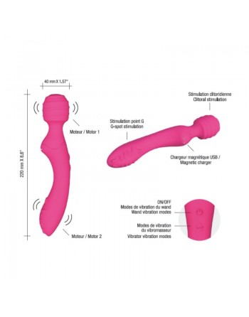  sextoys  marque love to love  twist noir 2en1 vibromasseur et wand