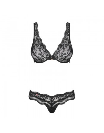 ensemble noir de la collection luvea de la marque obsessive lingerie