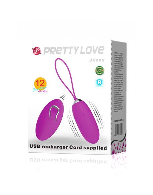 Oeuf vibrant 12 fonctions Pretty Love Jenny USB