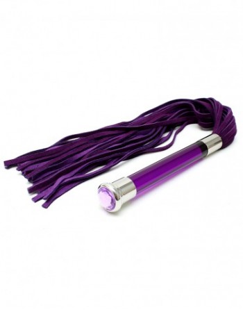 RIMBA - SUEDE FLOGGER WITH GLASS HANDLE AND CRYSTAL