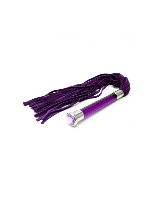 RIMBA - SUEDE FLOGGER WITH GLASS HANDLE AND CRYSTAL