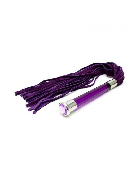 RIMBA - SUEDE FLOGGER WITH GLASS HANDLE AND CRYSTAL