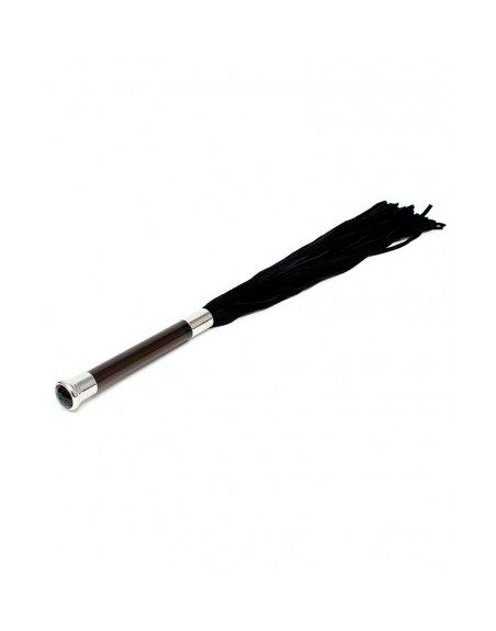 RIMBA - SUEDE FLOGGER WITH GLASS HANDLE AND CRYSTAL