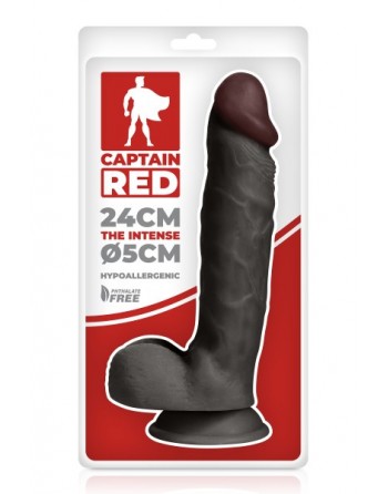 Gode réaliste noir 24cm The Intense Captain Red