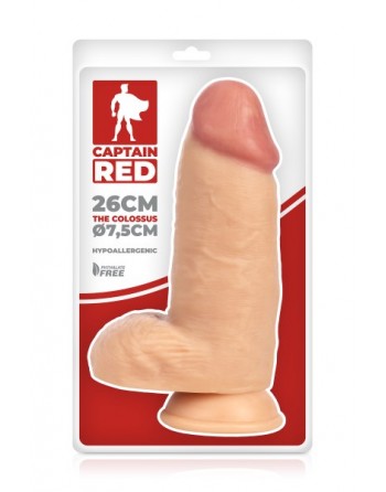 Gode réaliste ventouse 26cm Colossus Captain Red