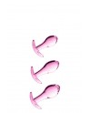 Set 3 plugs anal en verre rose Glossy Toys 17