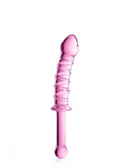 Dildo en verre avec poignée Glossy Toys 16 Pink