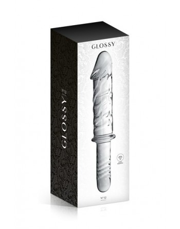 Dildo en verre avec poignée Glossy Toys 12 Clear