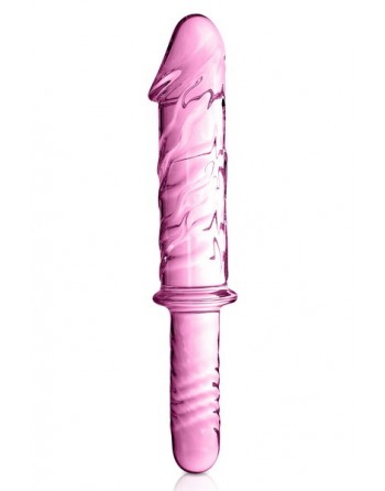 Dildo en verre avec poignée Glossy Toys 12 Pink