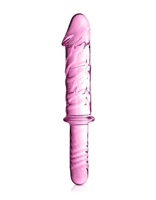 Dildo en verre avec poignée Glossy Toys 12 Pink