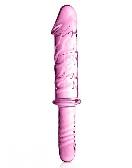 Dildo en verre avec poignée Glossy Toys 12 Pink