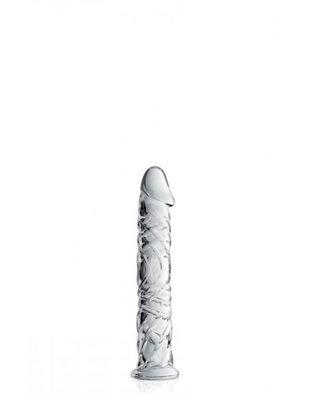 Dildo en verre gland et veines Glossy Toys 4 Clear