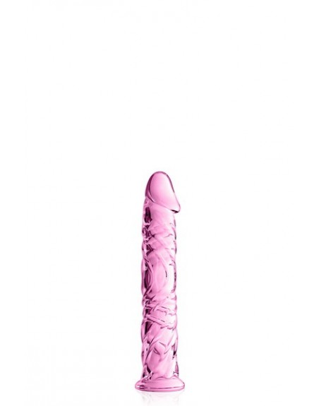Dildo en verre gland et veines Glossy Toys 4 Pink