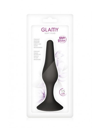 Plug anal ventouse noir Glamy L