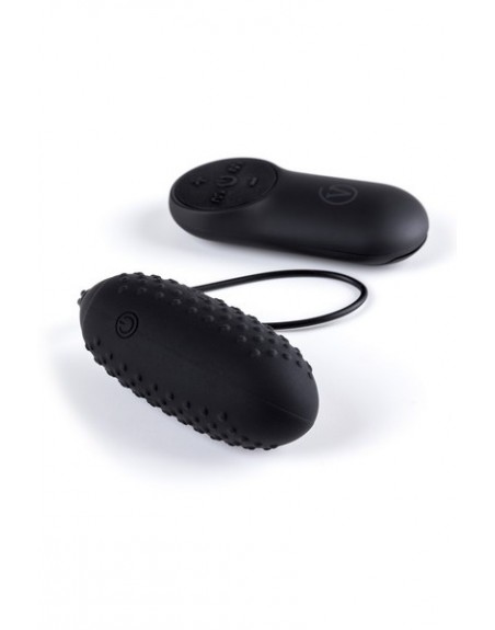 Oeuf vibrant noir à picots Remote Egg Virgite USB
