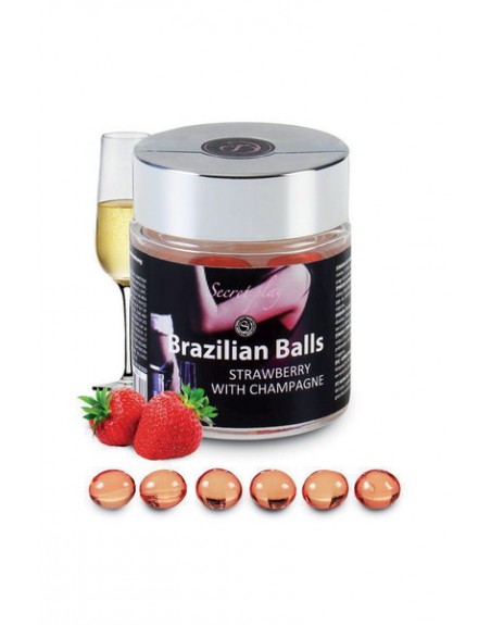 6 BRAZILIAN BALLS STRAW-CHAMPAG