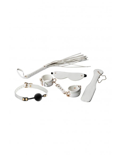 Kit 5 pièces BDSM soft simili cuir Blanc