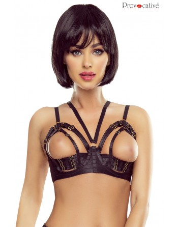 Soutien Gorge Ouvert Harnais noir PR1634