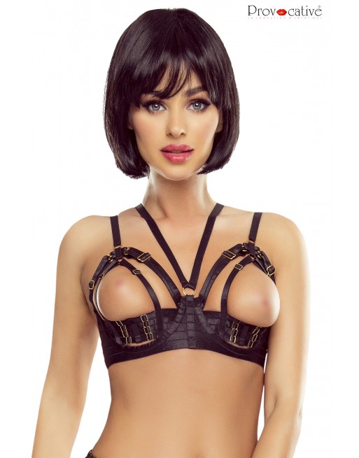 Soutien Gorge Ouvert Harnais noir PR1634