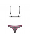 tulia ensemble ouvert 2 pcs  noir & fuchsia