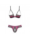 tulia ensemble ouvert 2 pcs  noir & fuchsia