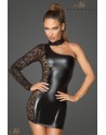 Robe dentelle wetlook une manche tour de cou F215-S