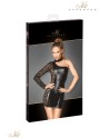 Robe dentelle wetlook une manche tour de cou F215-M