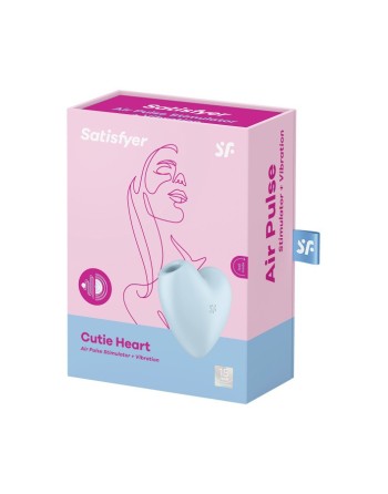 Stimulateur clitoridien SATISFYER CUTIE HEART BLEU