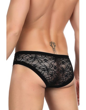 SLIP HOMME DENTELLE NOIR