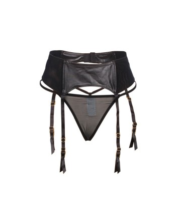 PORTE JARRETELLES +STRING WETLOOK NOIR