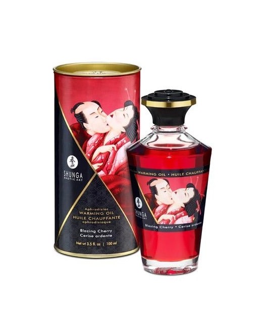 Huile chauffante Massage Aphrodisiaque Cerise Ardante