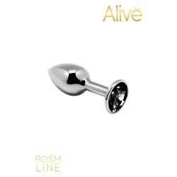 Metal Butt Plug Argent/Noir M