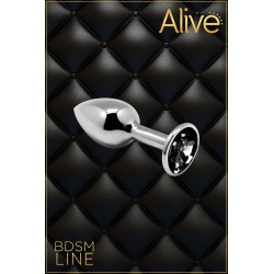 Metal Butt Plug Argent/Noir L