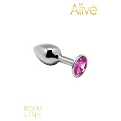 Metal Butt Plug Argent/Rose M