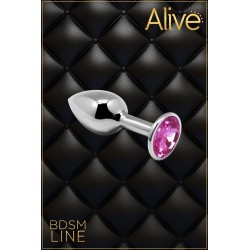 Metal Butt Plug Argent/Rose L