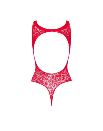  en lingerie sexy   b120 body rouge ouvert d'obsessive