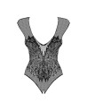  obsessive : body noir semi transparent à motifs