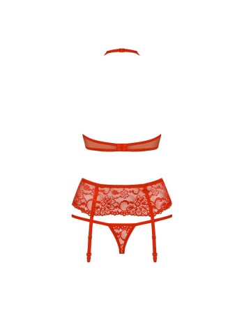 ensemble de lingerie 3 pièces rouge de la collection obsessive 838