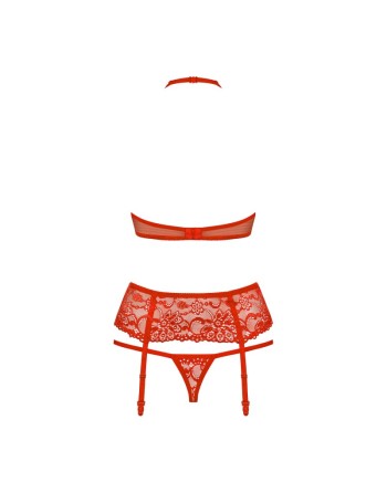 ensemble de lingerie 3 pièces rouge de la collection obsessive 838