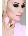 Cœur Collier rose or cadenas cœur