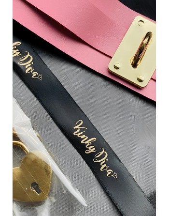 Cœur Collier rose or cadenas cœur