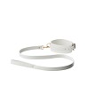 Collier et laisse simili cuir Blanc