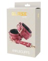 Menottes chevilles simili cuir Rouge Bordeaux