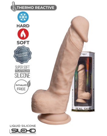 Gode Ventouse Real Skin Silicone Liquide CHAIR Modèl 1 (9")