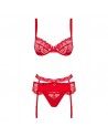  lingerie sexy : ensemble 3 pièces rouge heartina obsessive